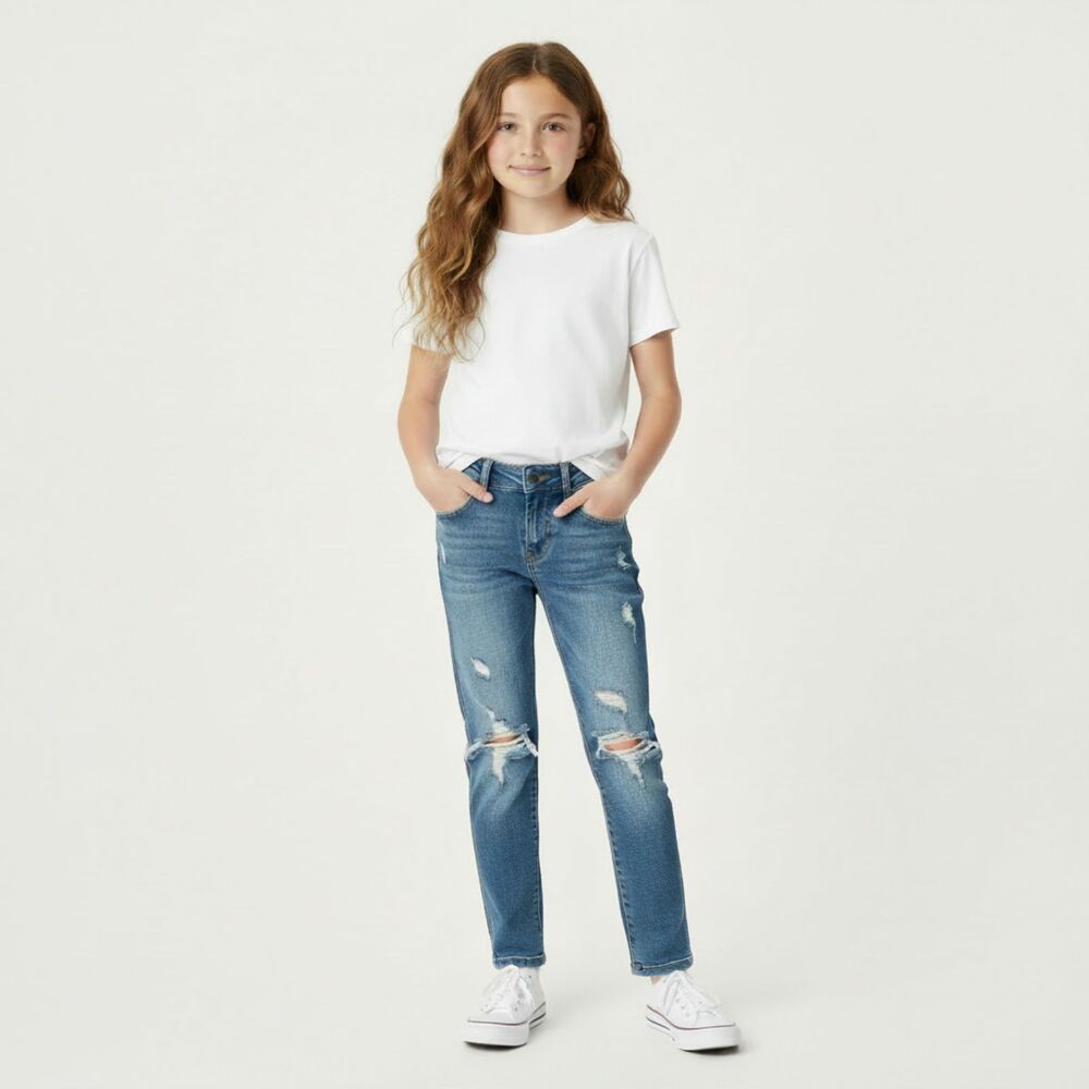 Medium Dark Blue Stretch Denim Skinny Jeans Pants Art Class Girls sz 10 - Picture 2 of 7